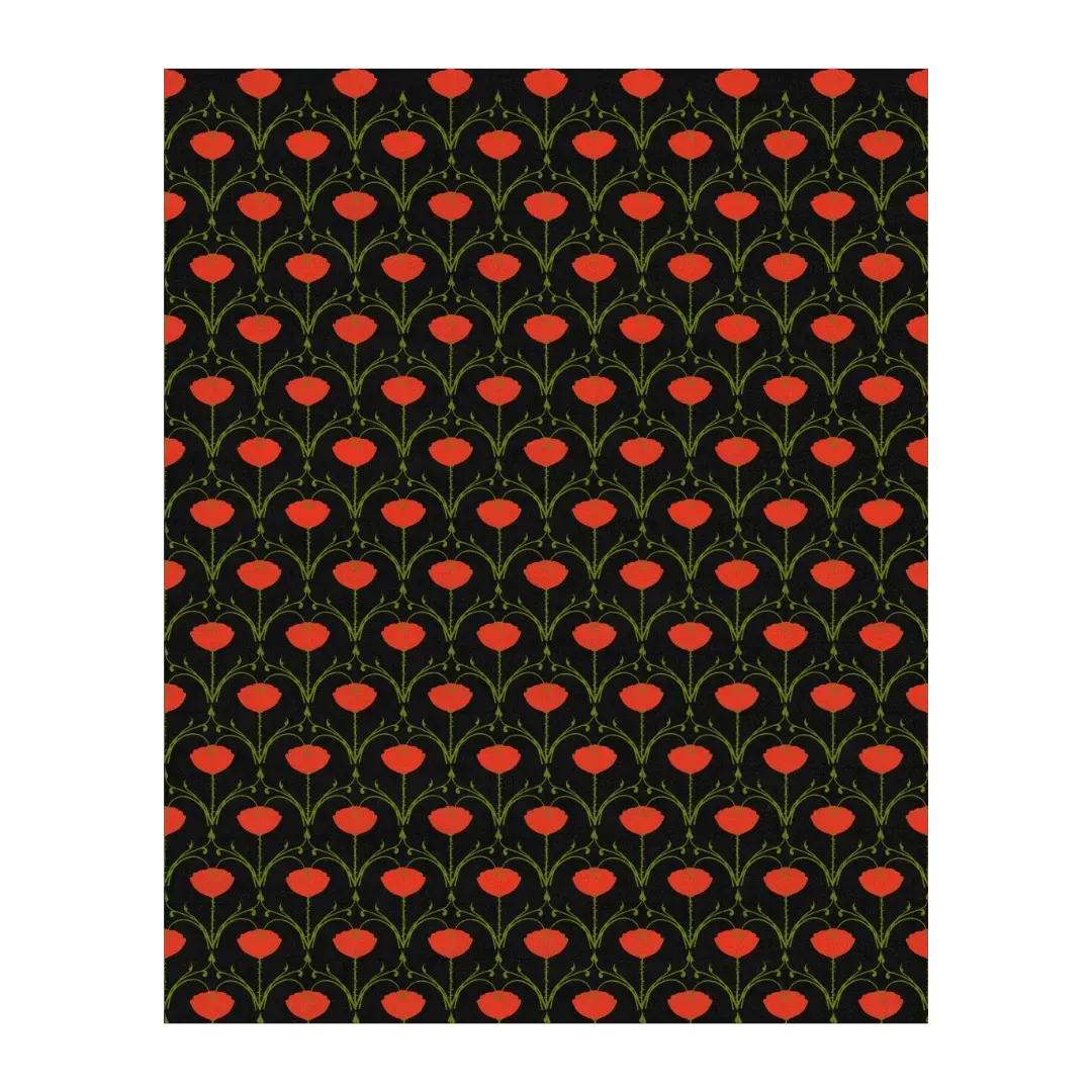 1001 Roses Hand Tufted Rug - Black
