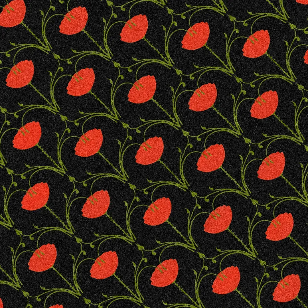 1001 Roses Hand Tufted Rug - Black