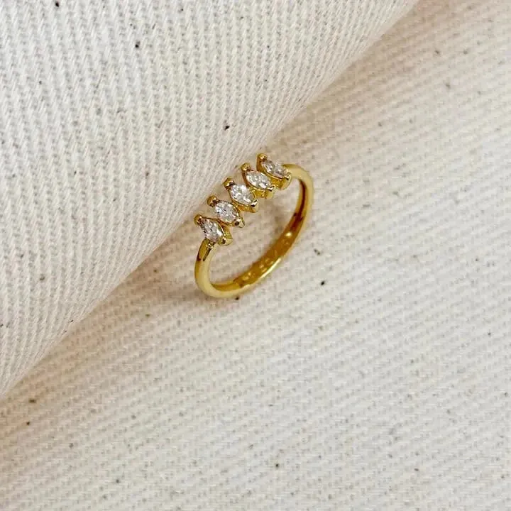 18K Gold Filled Marquise Cz Ring