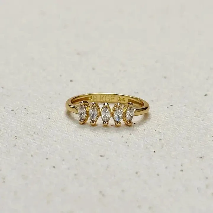 18K Gold Filled Marquise Cz Ring