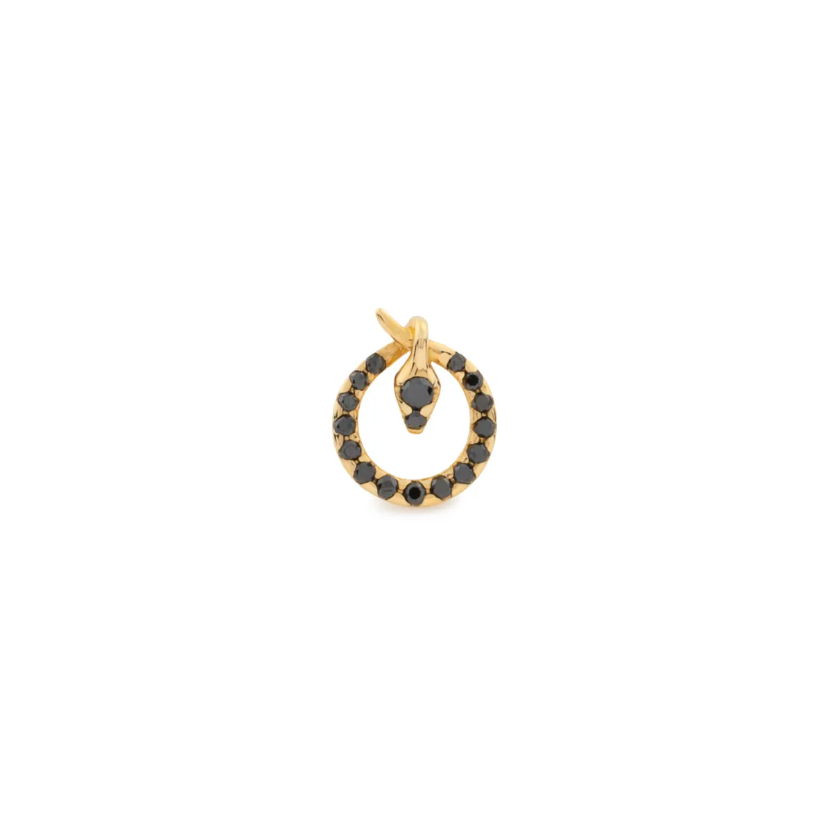 18K SNAKE KNOT Black Diamond Stud Earring
