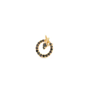 18K SNAKE KNOT Black Diamond Stud Earring