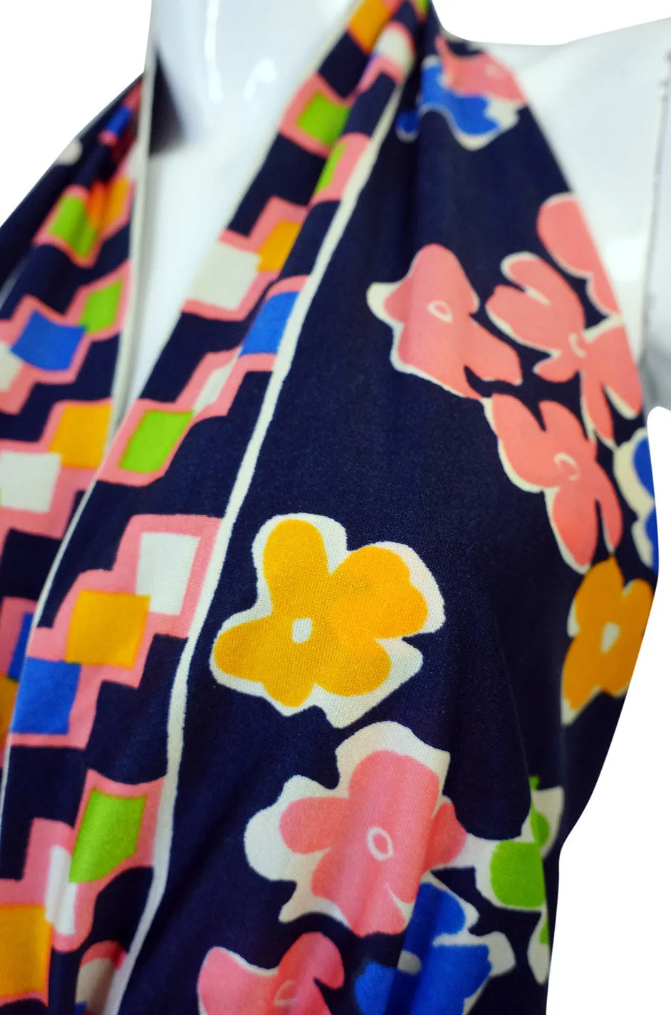 1970s Oscar De La Renta Plunging Halter