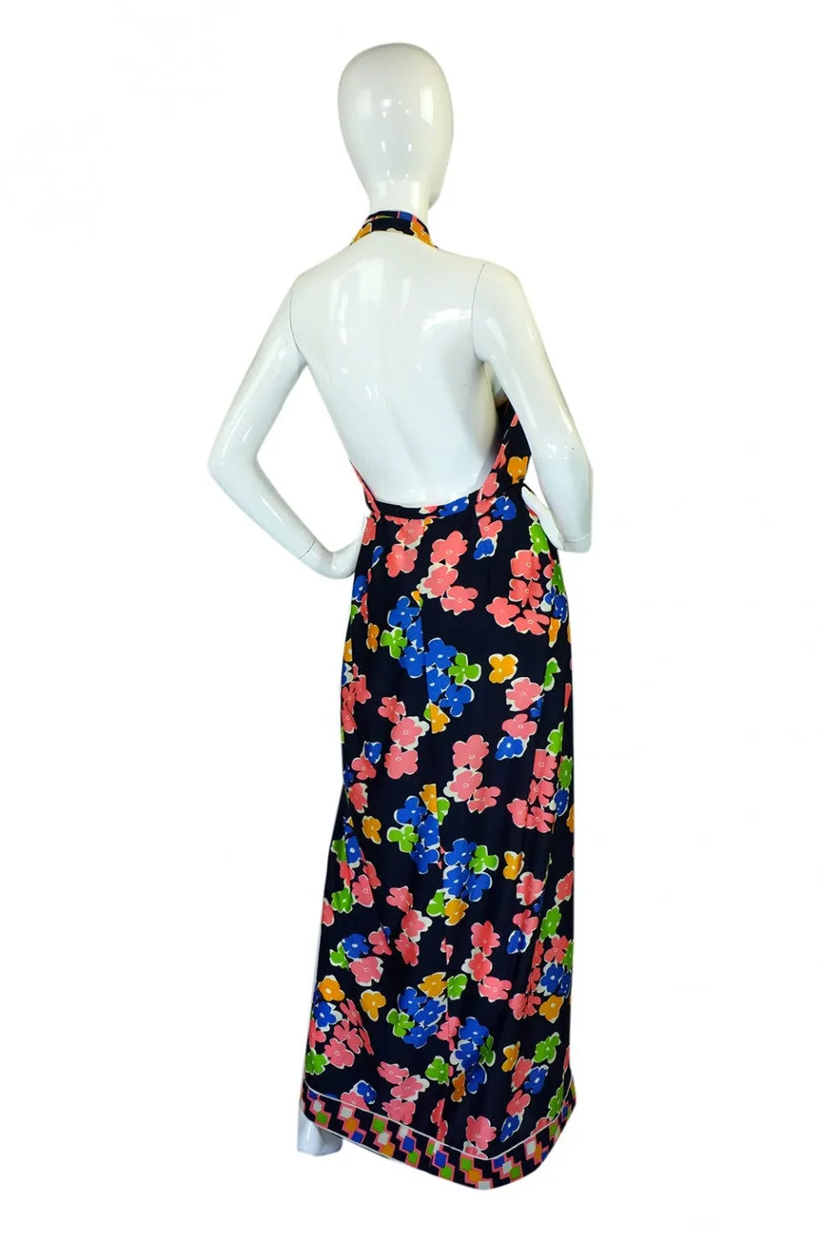1970s Oscar De La Renta Plunging Halter