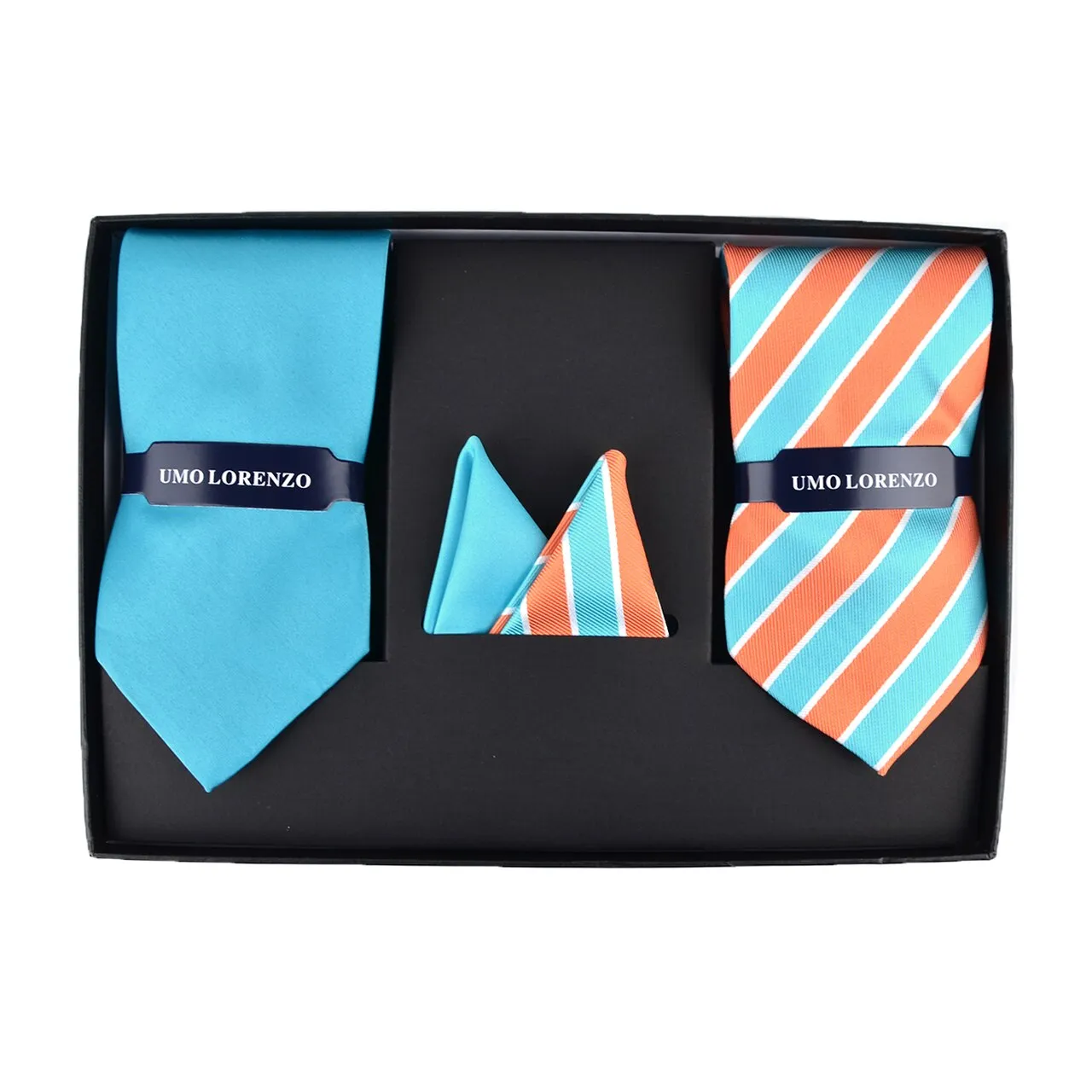 2 Tie   Hanky Box Set - Blue