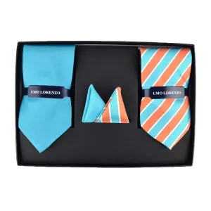 2 Tie   Hanky Box Set - Blue