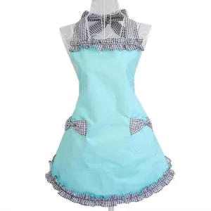2020 New Retro Aprons for Women Vintage Aprons Cooking Kitchen Aprons Plus Size with Extra Ties  Chef Bib Apron Dress Gift