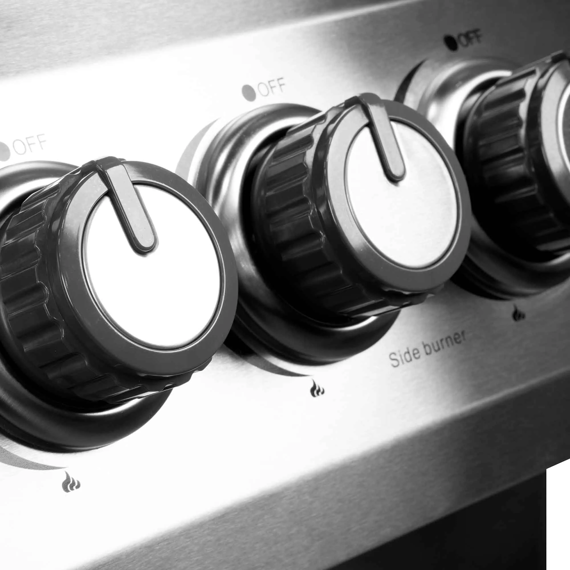 4 1 Burner Deluxe Gas BBQ with Piezo Ignition, Stainless Steel - DG17