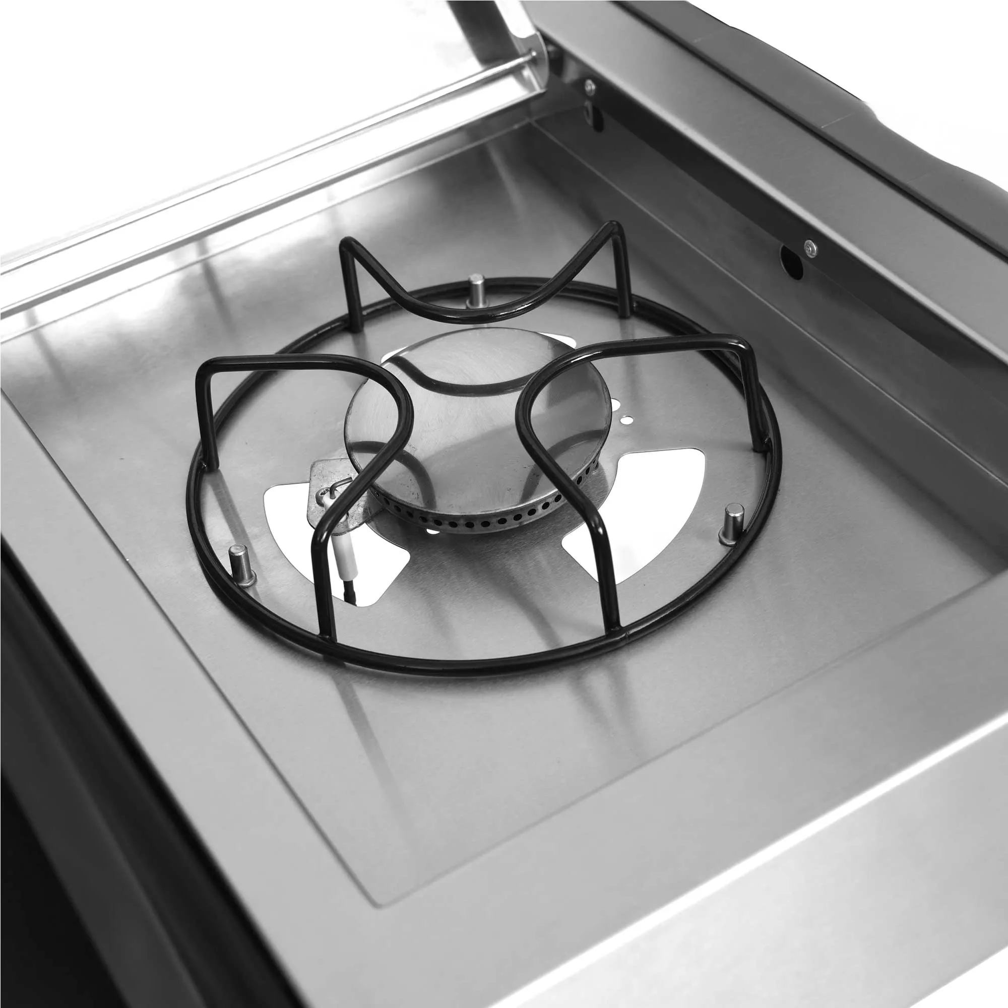 4 1 Burner Deluxe Gas BBQ with Piezo Ignition, Stainless Steel - DG17