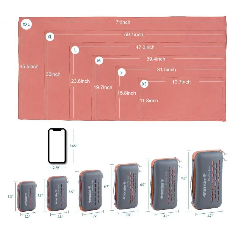 4 Monster - EVA Antibacterial Microfiber Travel Towel L ( 60X120 CM )
