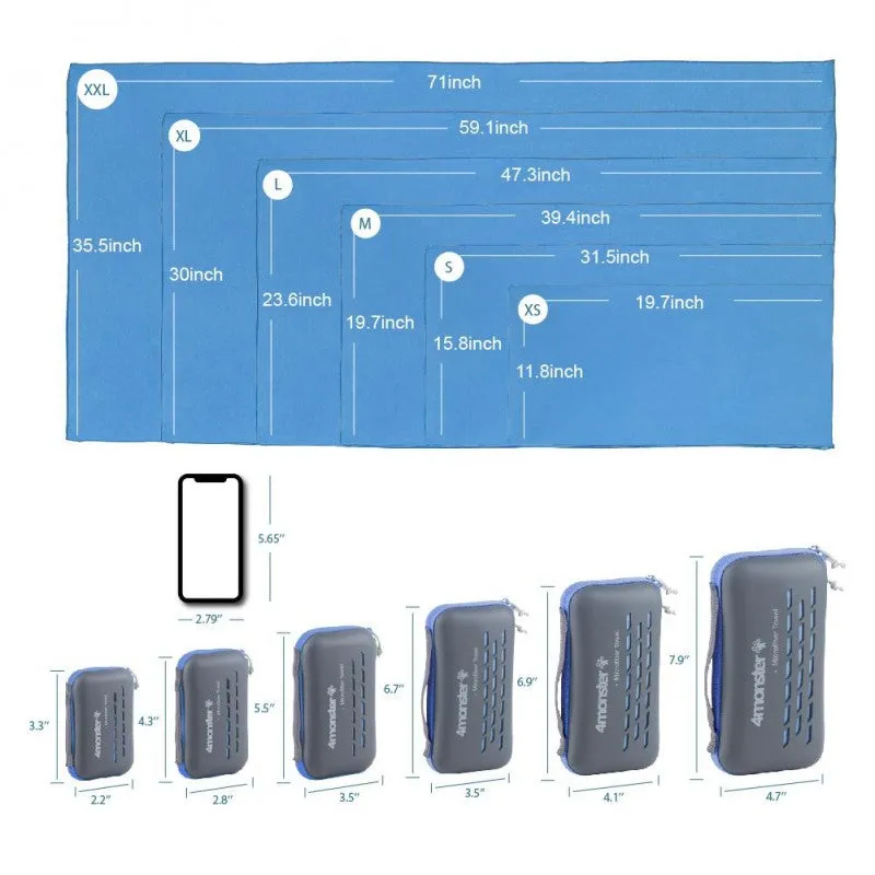 4 Monster - EVA Antibacterial Microfiber Travel Towel L ( 60X120 CM )