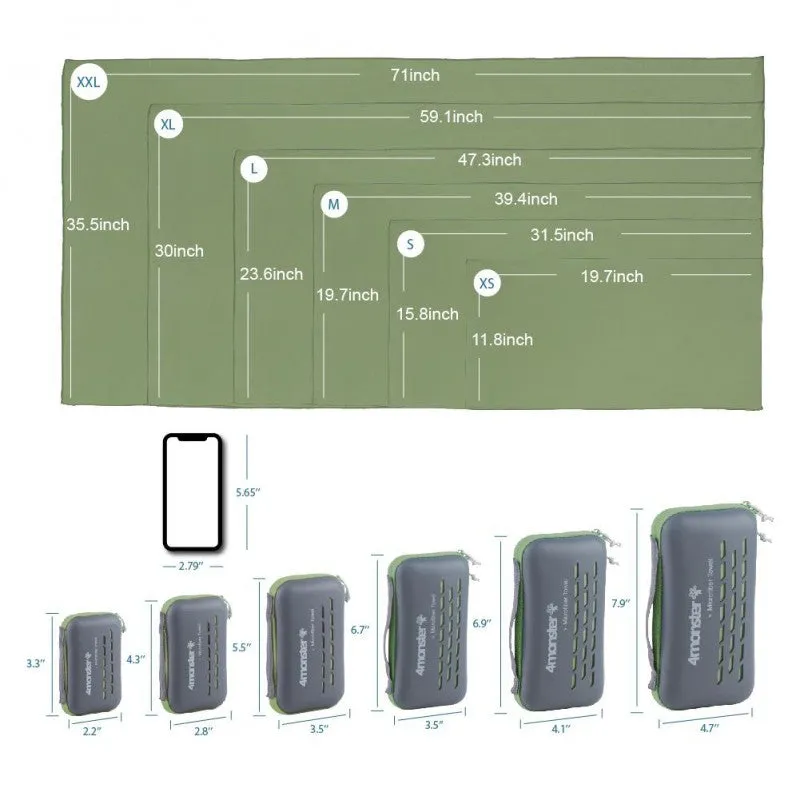 4 Monster - EVA Antibacterial Microfiber Travel Towel L ( 60X120 CM )