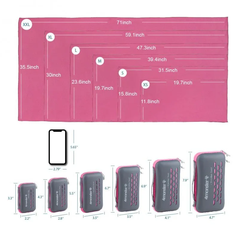 4 Monster - EVA Antibacterial Microfiber Travel Towel L ( 60X120 CM )