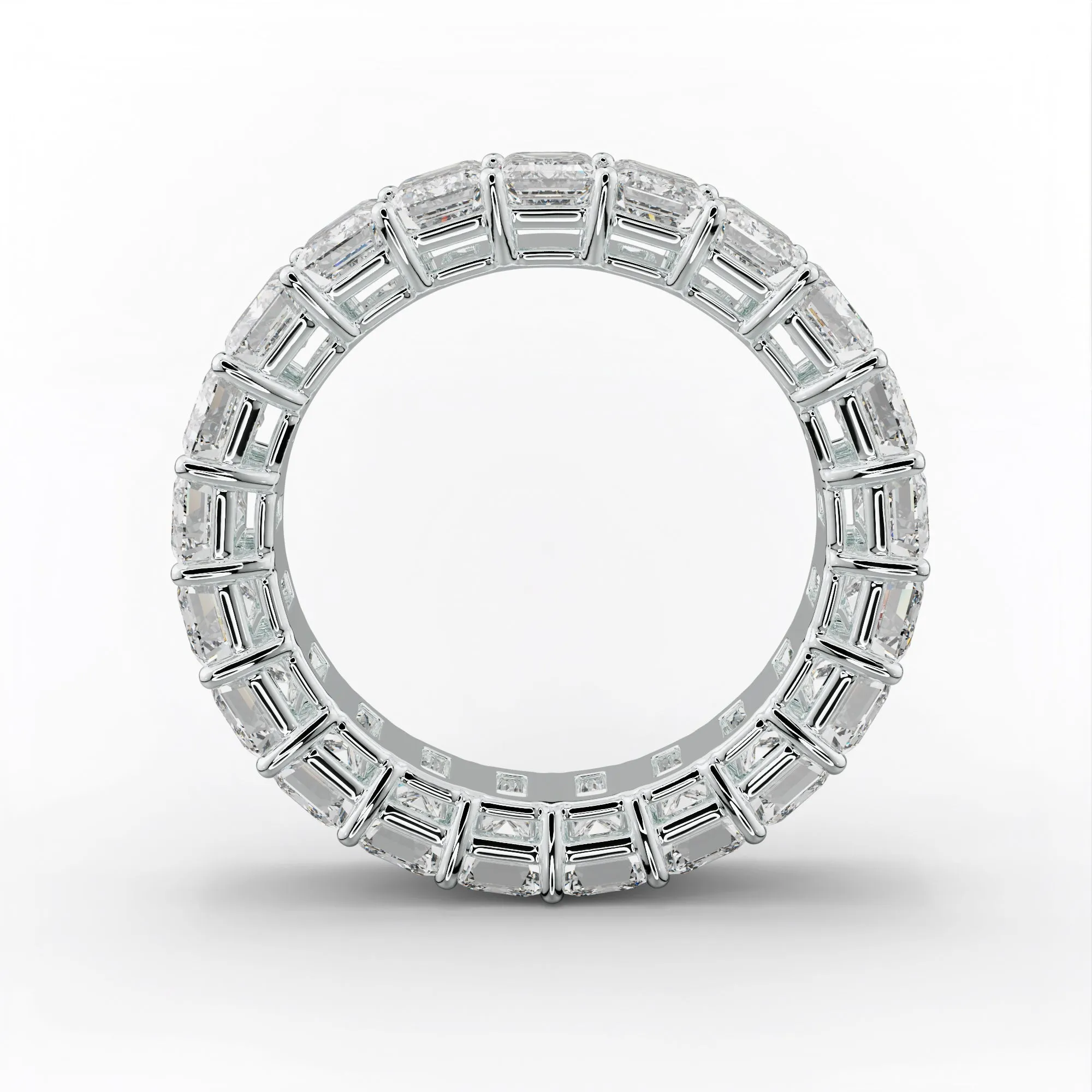 5.0 Carat Emerald Cut Diamond Eternity Band Shared Prong