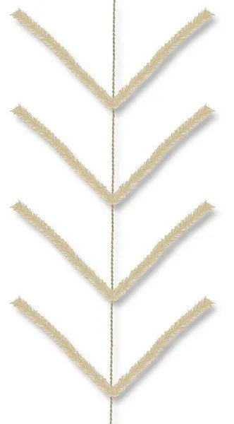 9' Pencil Work Garland x 22 Ties: Burlap - XX7524W4