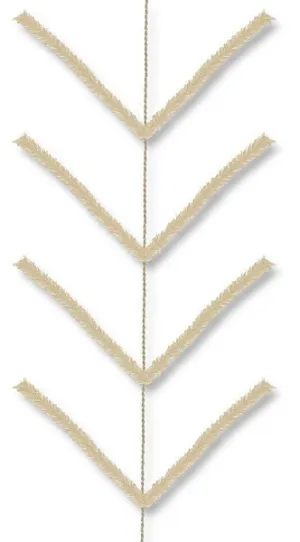 9' Pencil Work Garland x 22 Ties: Burlap - XX7524W4