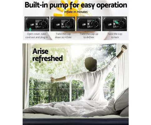Air Bed Inflatable Mattress Sleeping Mat Battery Built-in Pump