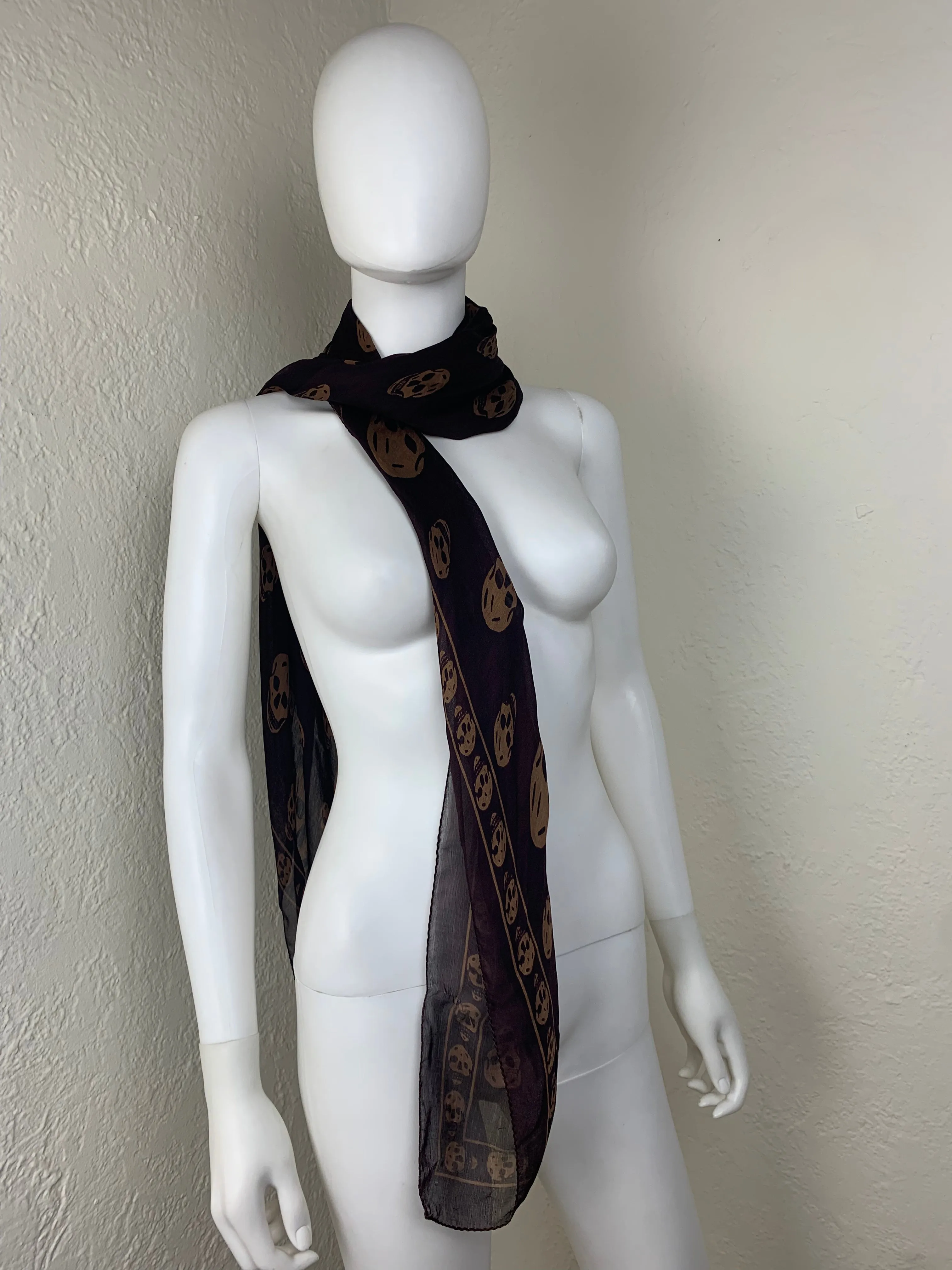Alexander McQueen FW 2003 Silk Skull Scarf