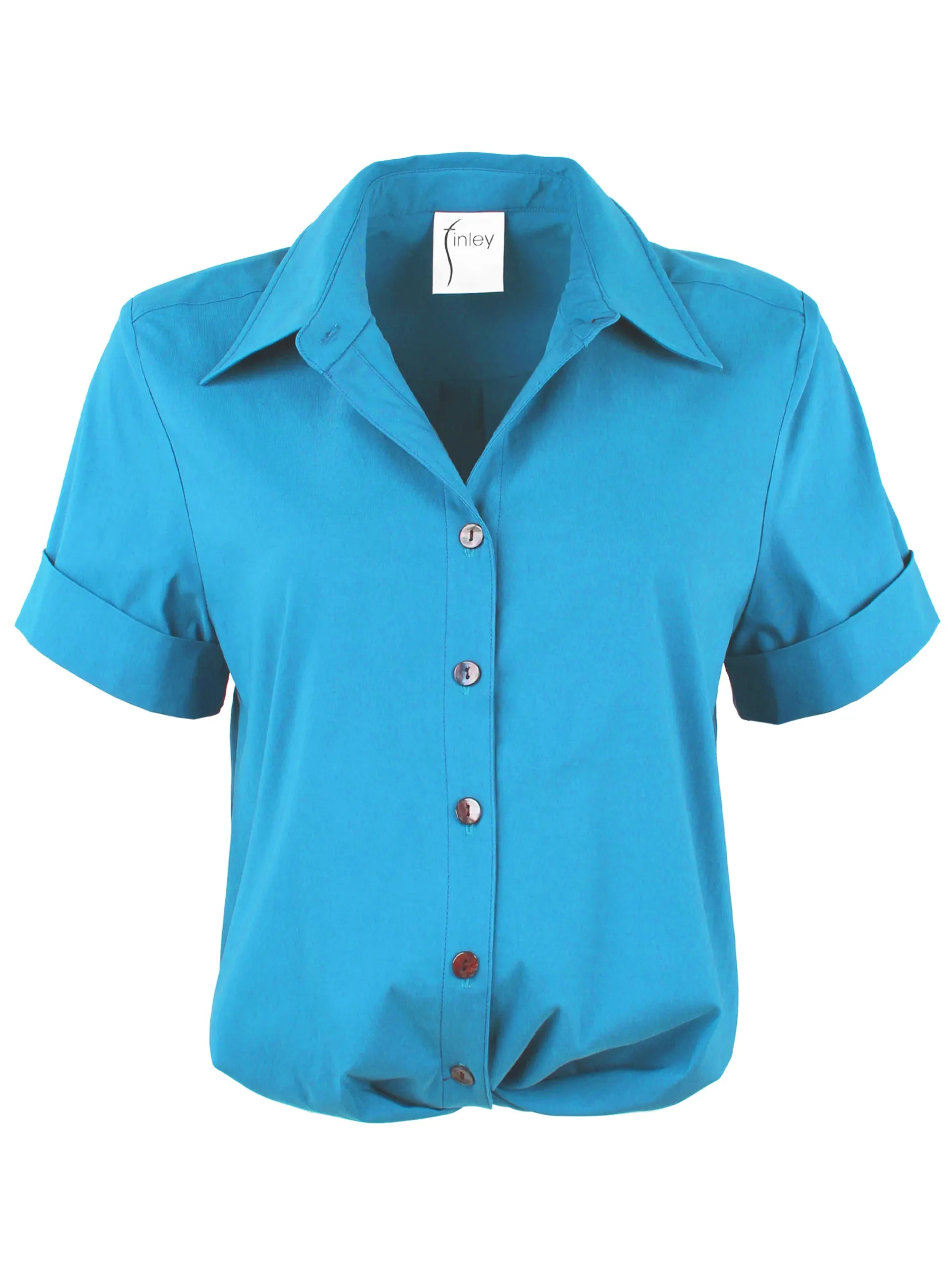 Alli Shirt Getaway Collection - Turquoise Super Stretch