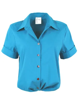 Alli Shirt Getaway Collection - Turquoise Super Stretch