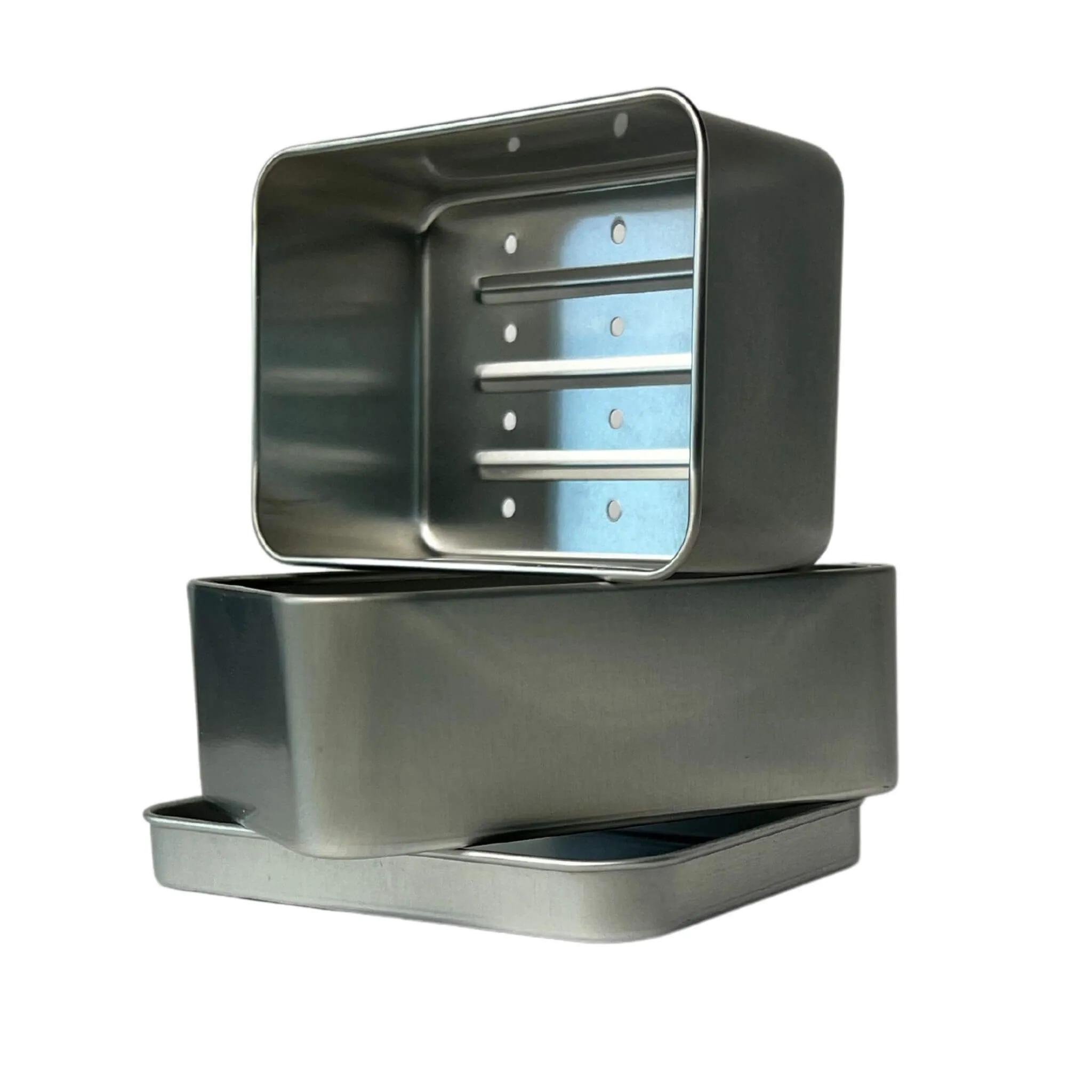 Aluminium Soap Dish Travel Tin with Drainer