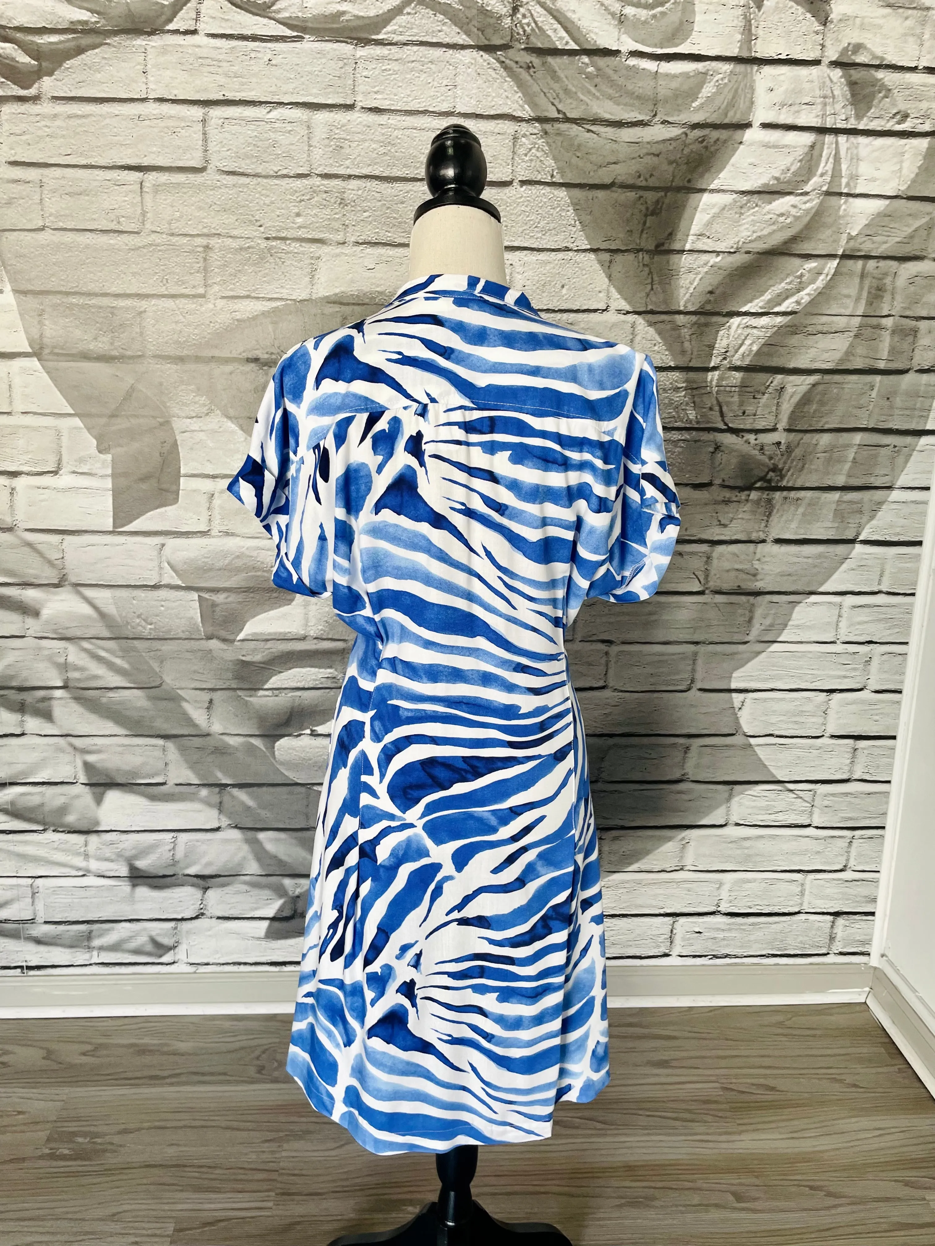 Amber Dress in Navy Batik