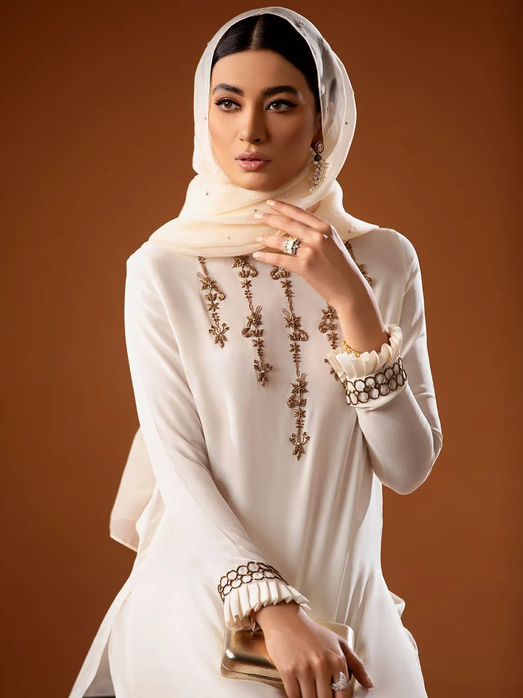 Ameera | Mohtaram NUUR Luxury PRET Collection 2022 | Stitched Silk Suits