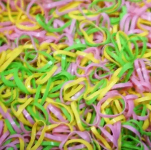 Amelia Beauty | 1/2in, Brights Neon Mix, Tangle Free Elastic Pony Tail Holders | Made in USA, Ideal for Ponytails, Braids, Twists. For Women, Girls. Pain Free, Snag Free, Easy Off | 500 Pack