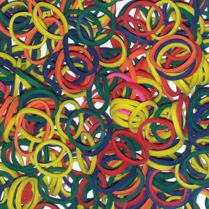 Amelia Beauty | 1/2in, Rainbow Mix, Elastic Rubber Band Pony Tail Holders | Made in USA, Ideal for Ponytails, Braids, Twists, Dreadlocks, Styling Accessories for Women, Men and Girls | 1000 Pack