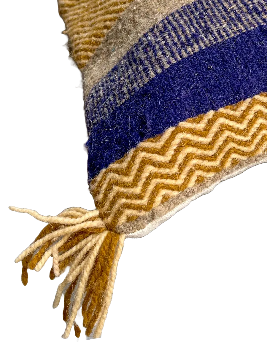 Anzal's Flatweave x Zanafi Pillow - Beige/Blue