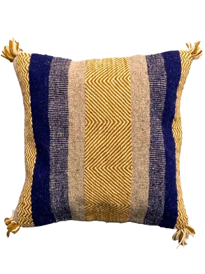 Anzal's Flatweave x Zanafi Pillow - Beige/Blue