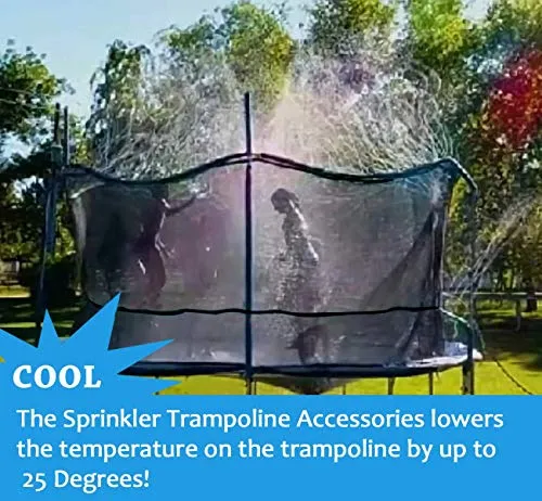ARTBECK Trampoline Sprinkler, Outdoor Trampoline Water Play Sprinklers for Kids, Fun Water Park Summer Toys Trampoline Accessories ( 39 ft, Black )