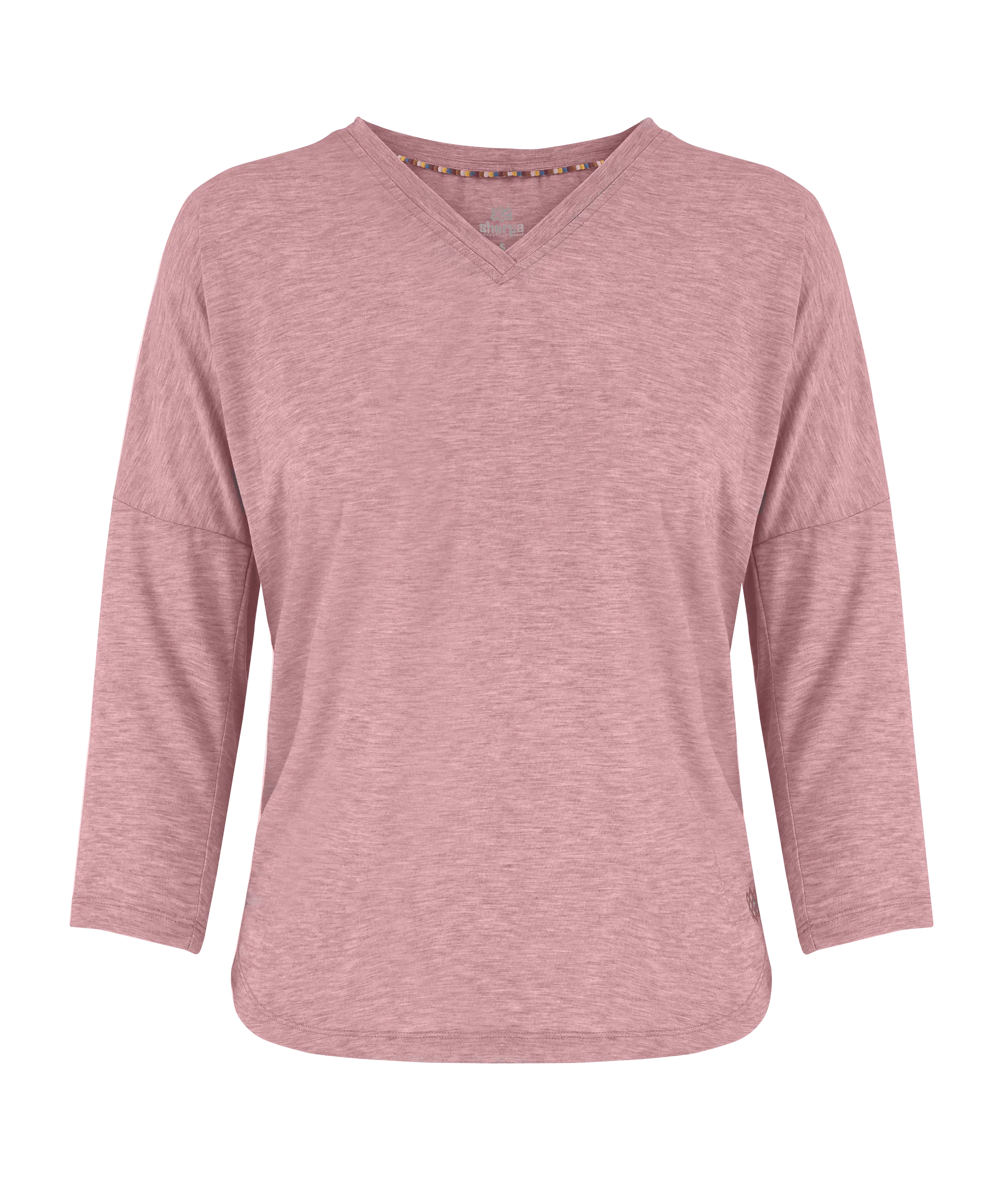 Asha V-Neck 3/4 Sleeve Top - Mineral Red