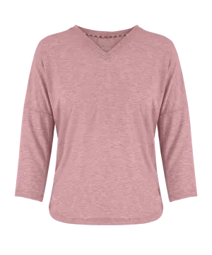 Asha V-Neck 3/4 Sleeve Top - Mineral Red