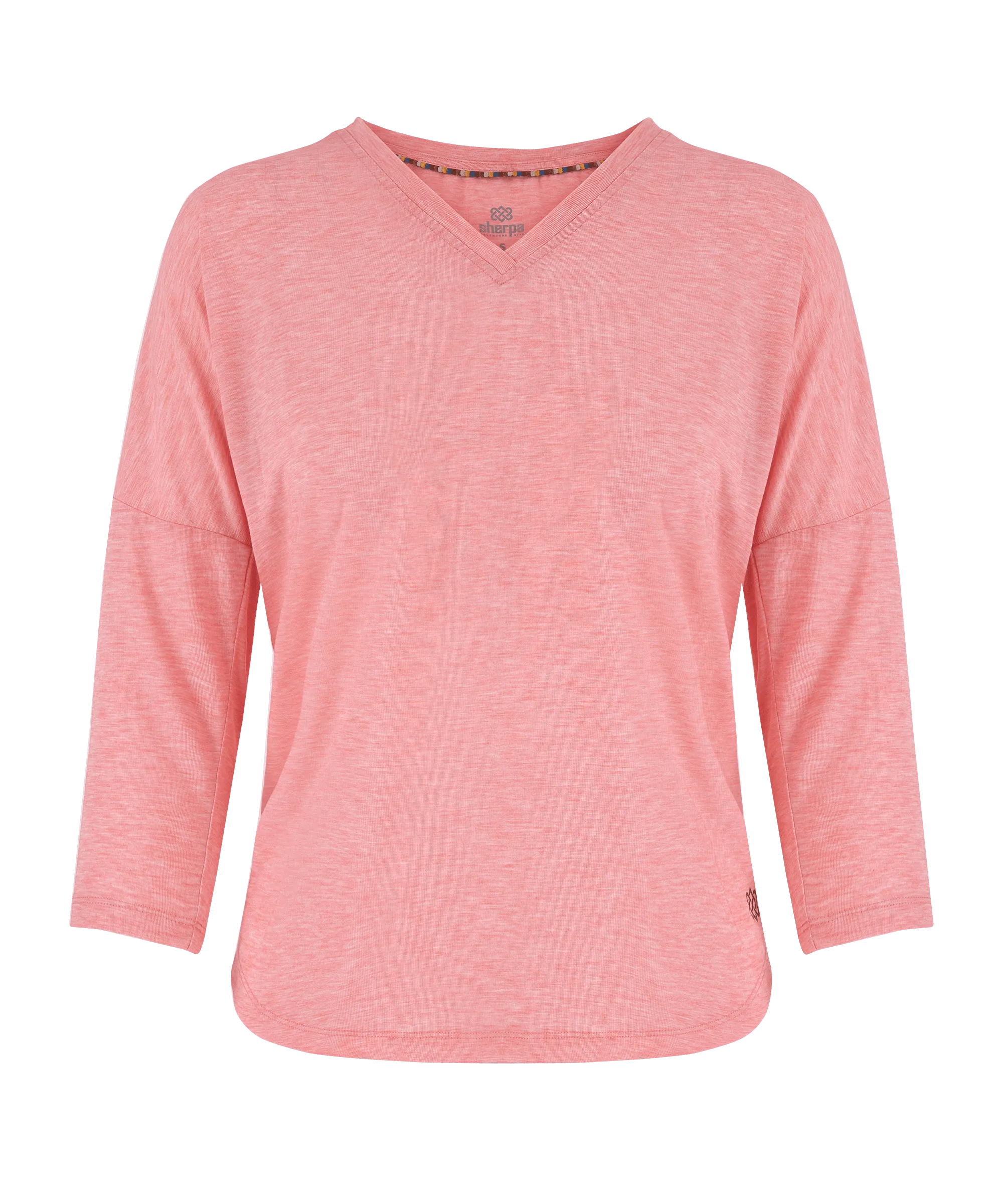 Asha V-Neck 3/4 Sleeve Top - Sorbet