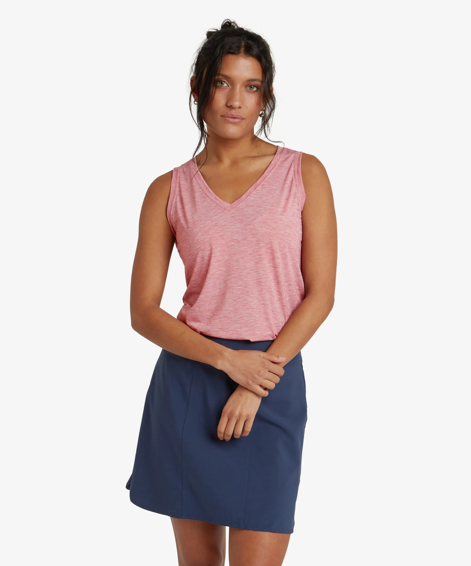 Asha V-Neck Tank Top - Mineral Red