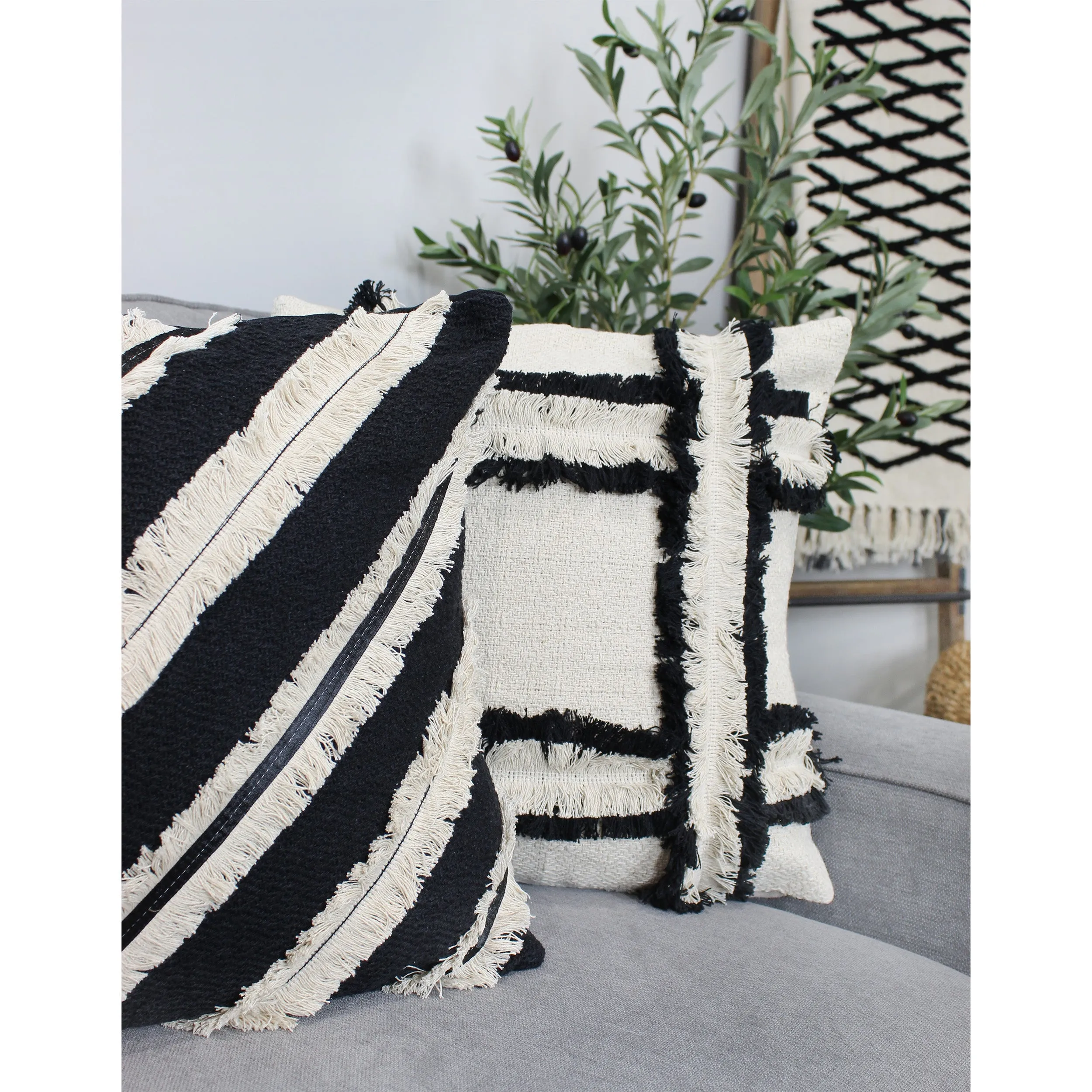 AuldHome Boho Farmhouse Throw Pillow Covers