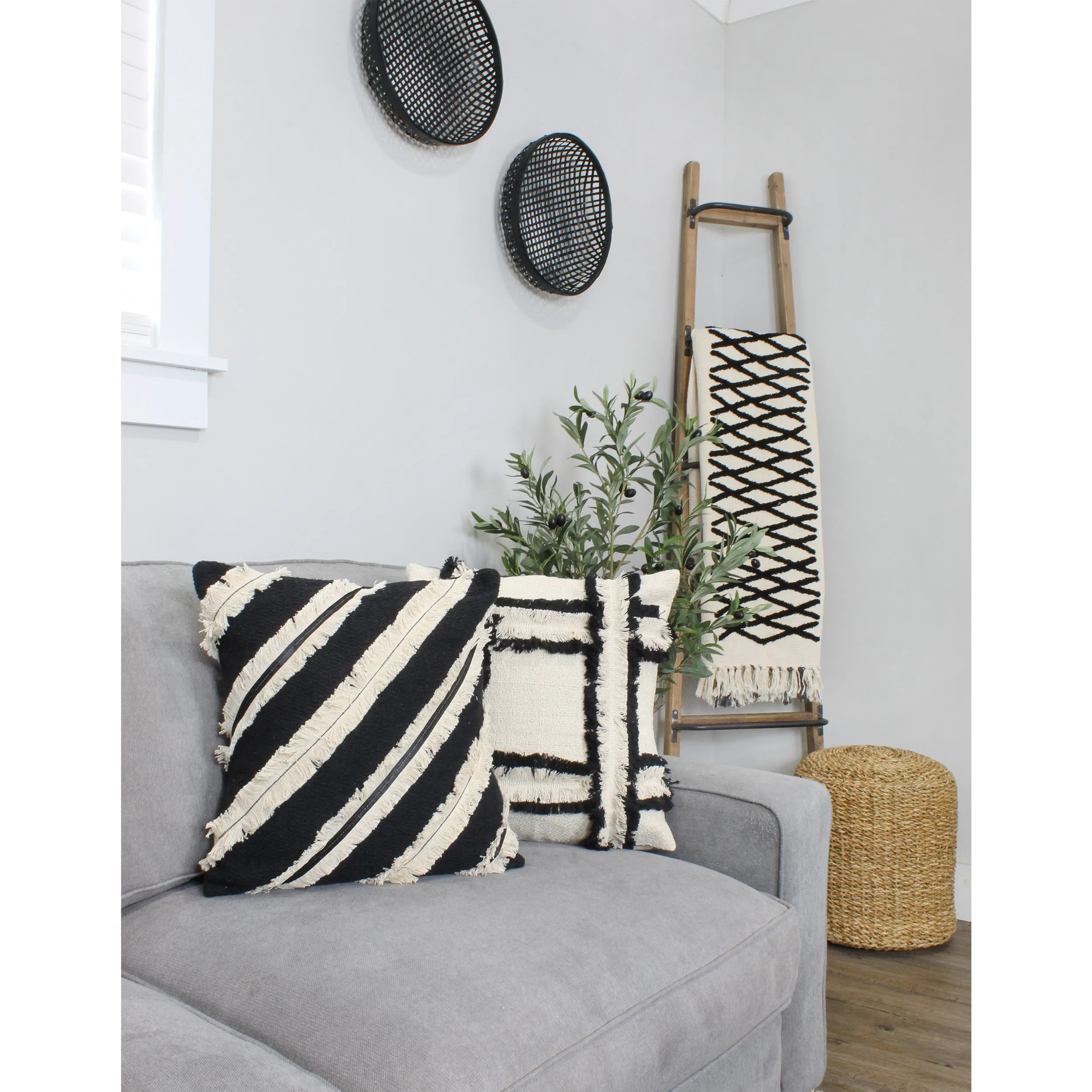 AuldHome Boho Farmhouse Throw Pillow Covers