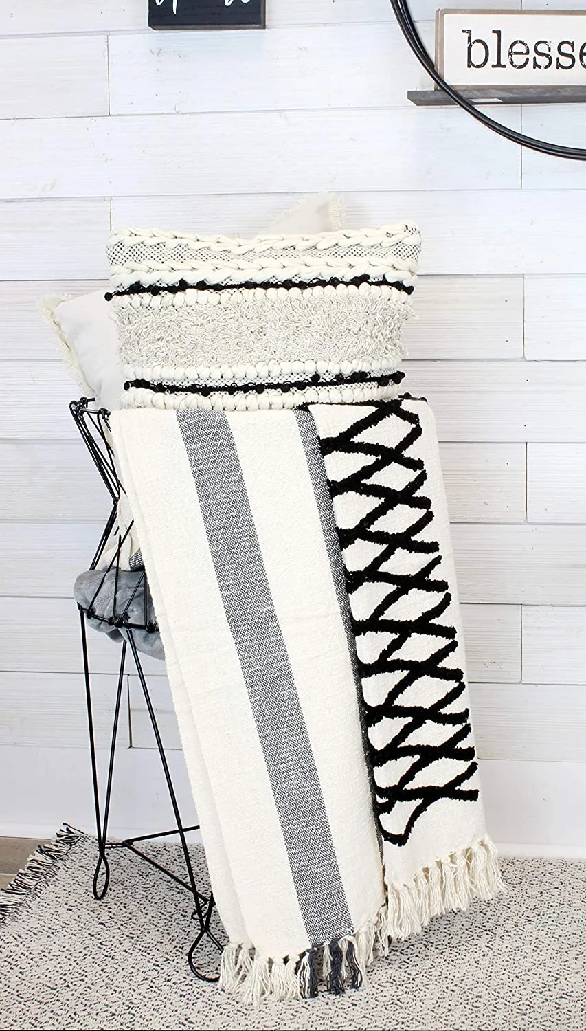 AuldHome Boho Farmhouse Throw Pillow Covers