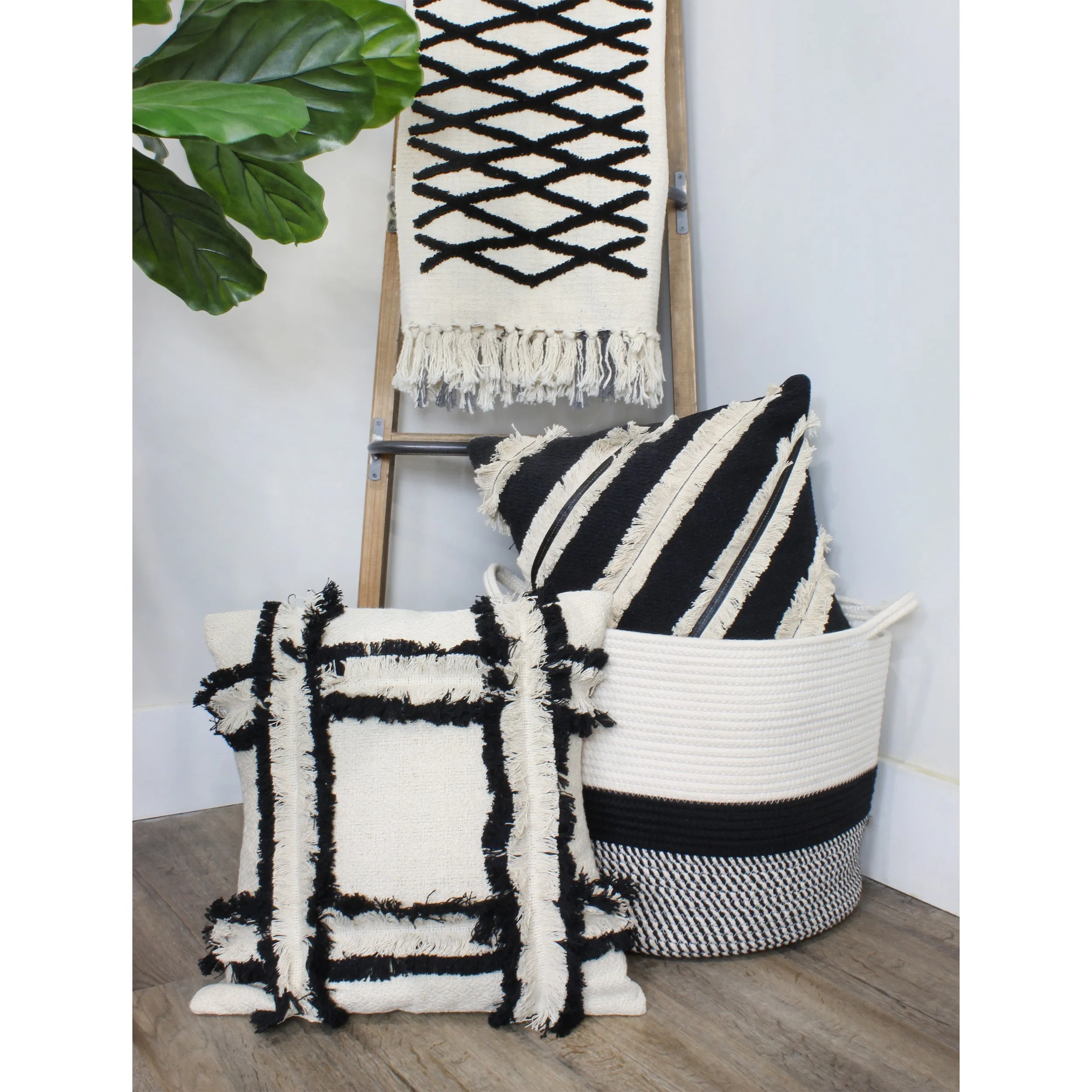 AuldHome Boho Farmhouse Throw Pillow Covers