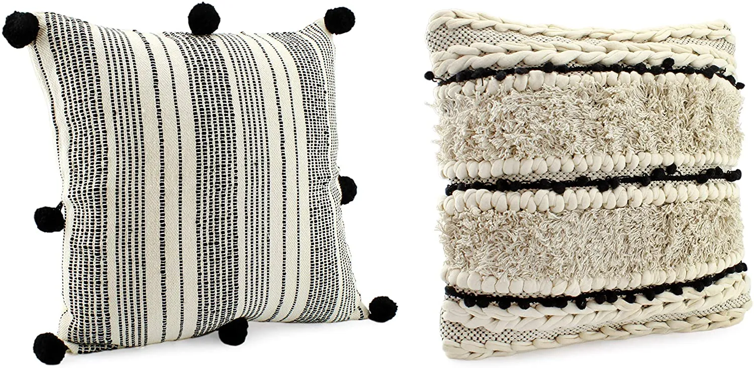 AuldHome Boho Farmhouse Throw Pillow Covers