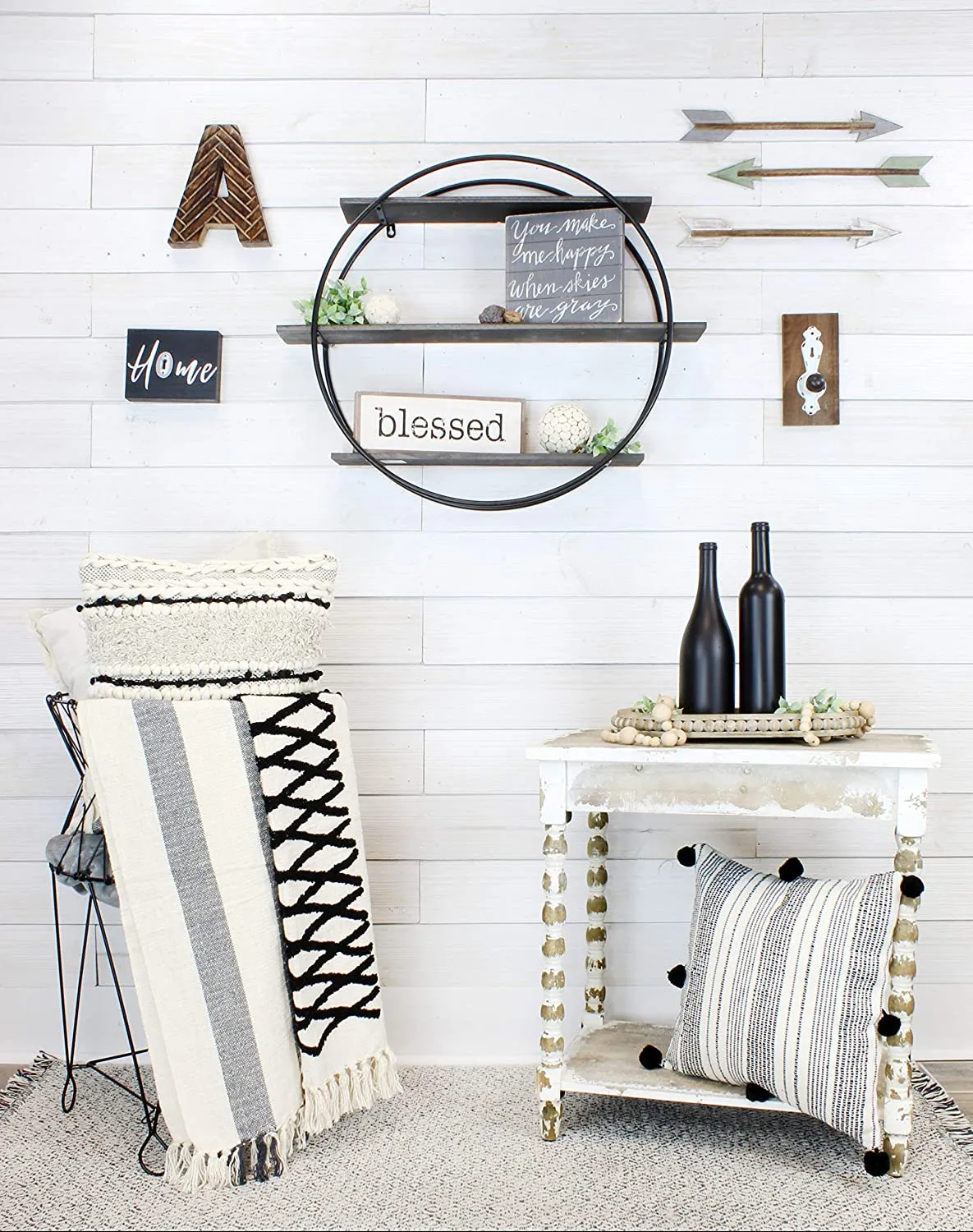 AuldHome Boho Farmhouse Throw Pillow Covers