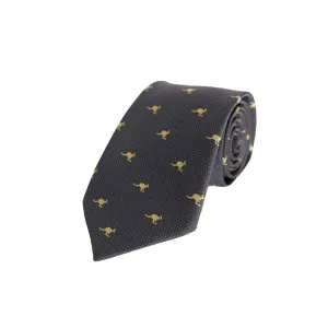 Australian Neck Tie Kangaroo Pin Dot Grey