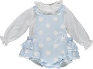 Baby Girl White and Light Blue 2 Piece Outfit Set