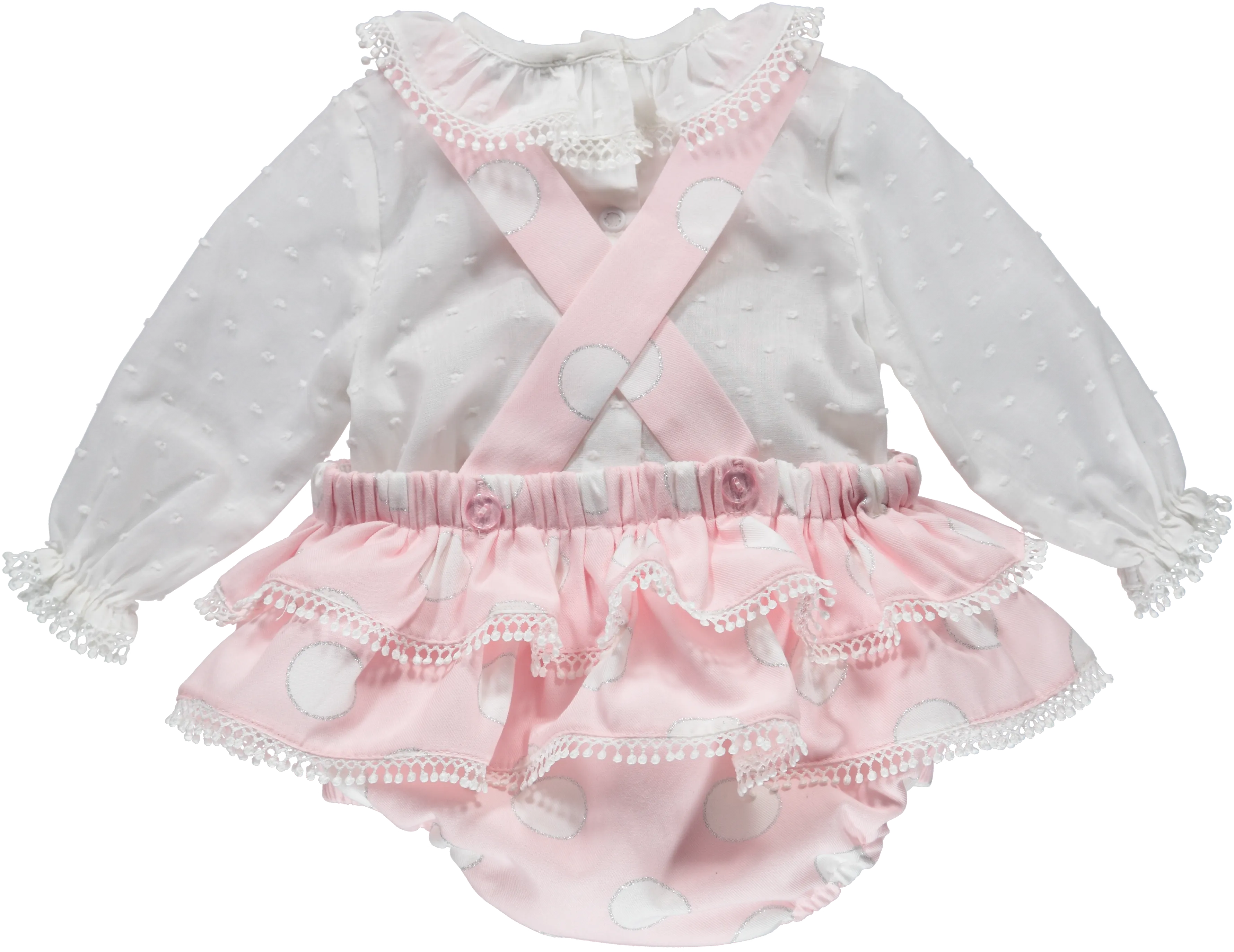 Baby Girl White and Pink 2 Piece Outfit Set