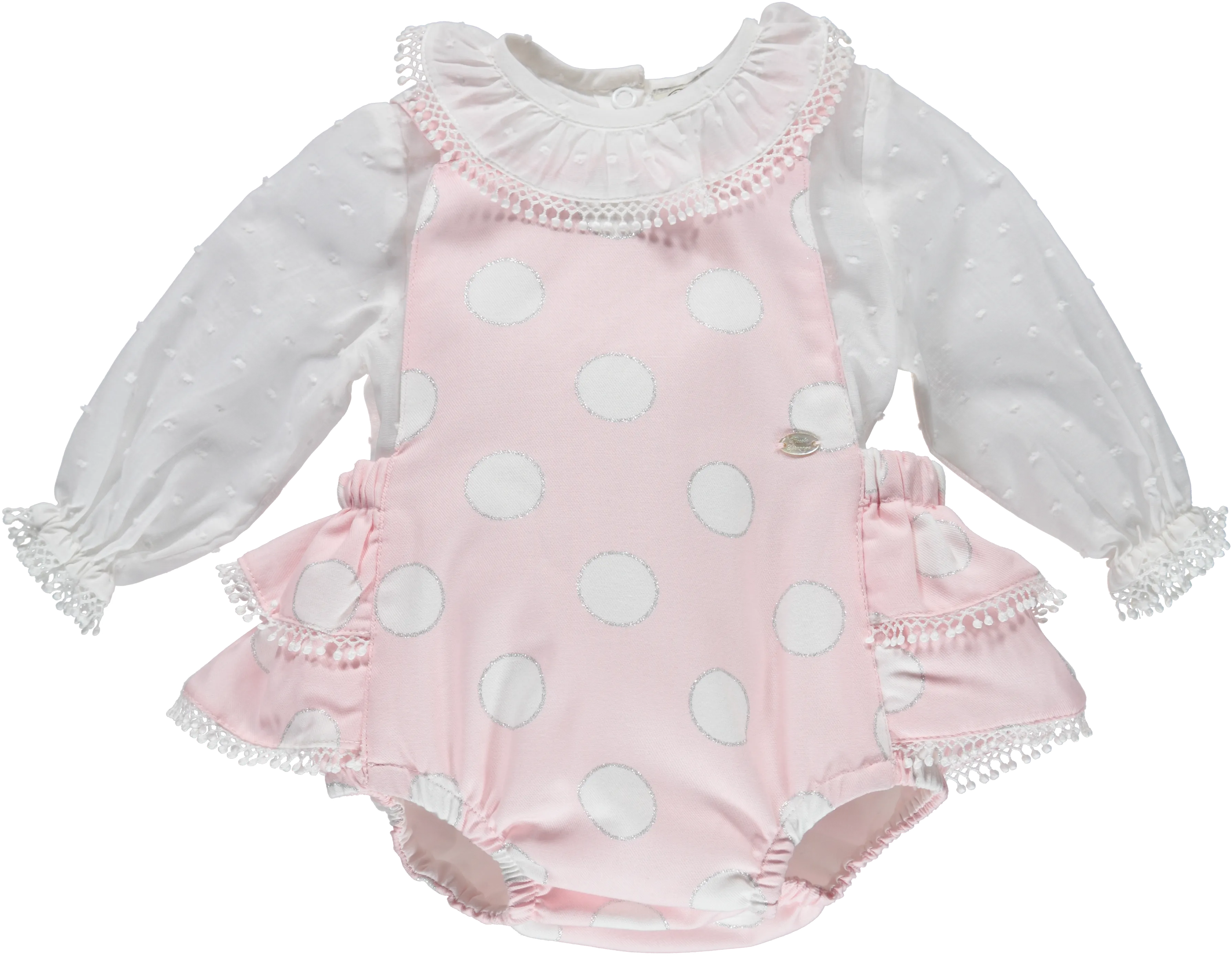 Baby Girl White and Pink 2 Piece Outfit Set