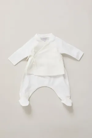 Baby Kimono Set In Pearly White