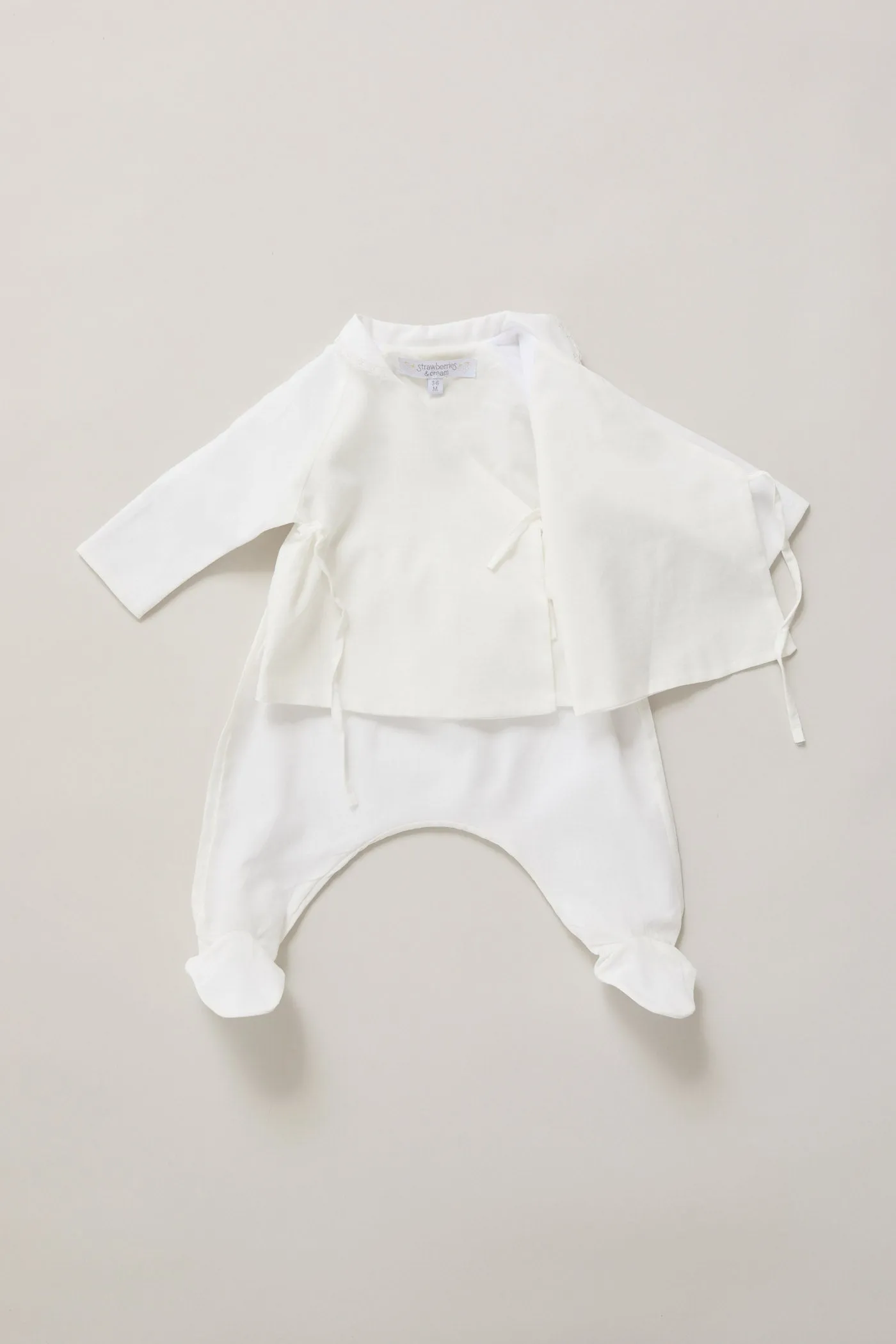 Baby Kimono Set In Pearly White