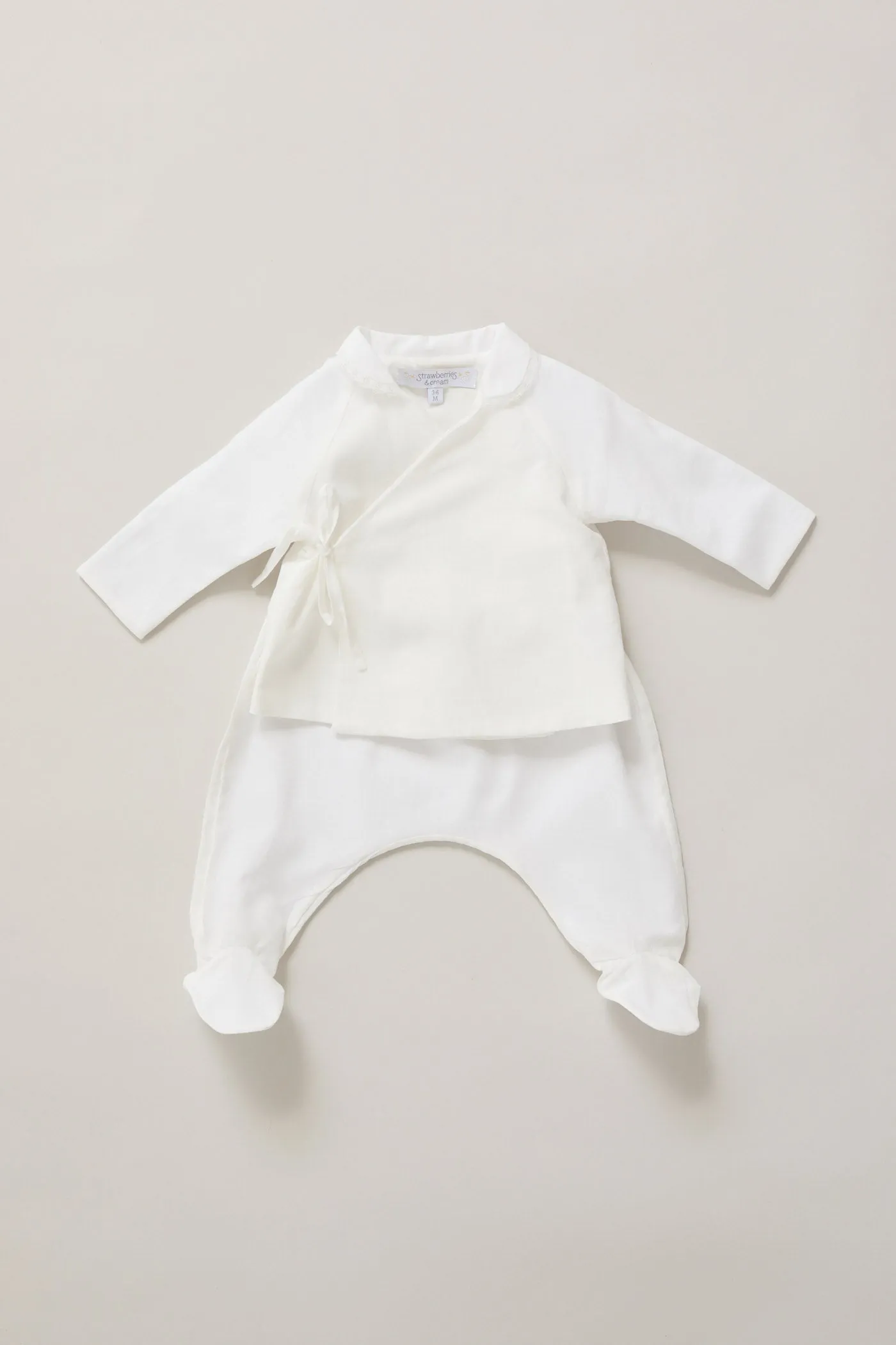 Baby Kimono Set In Pearly White
