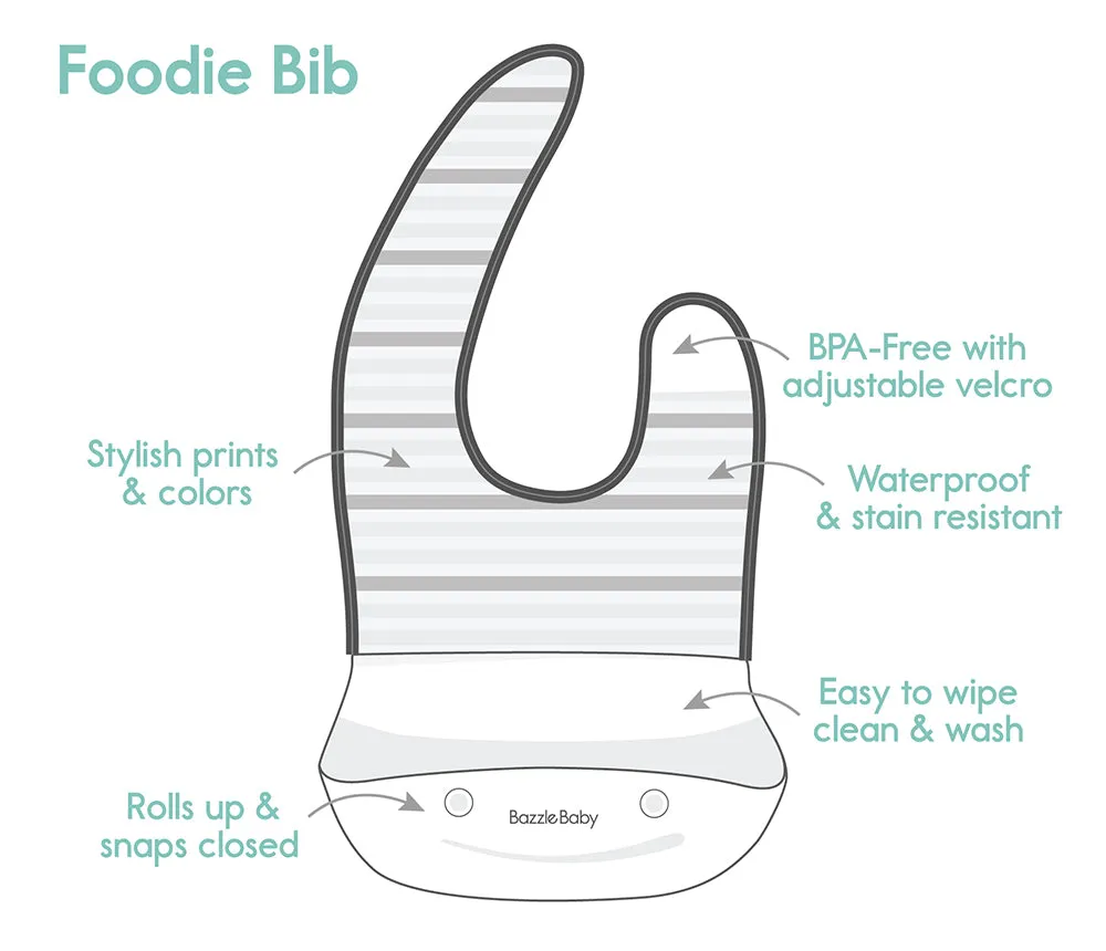 Bazzle Baby Foodie®  Bib With Print 2-Pack: Geo Confetti
